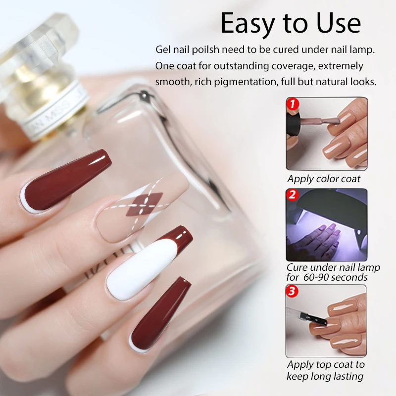 Arte Clavo 15ml Gel Nail Polish Neon Brown Royal Blue Red Green Nude Nail Art Varnish Gel Lacquer Top Coat UV Gel Nail - Image 6