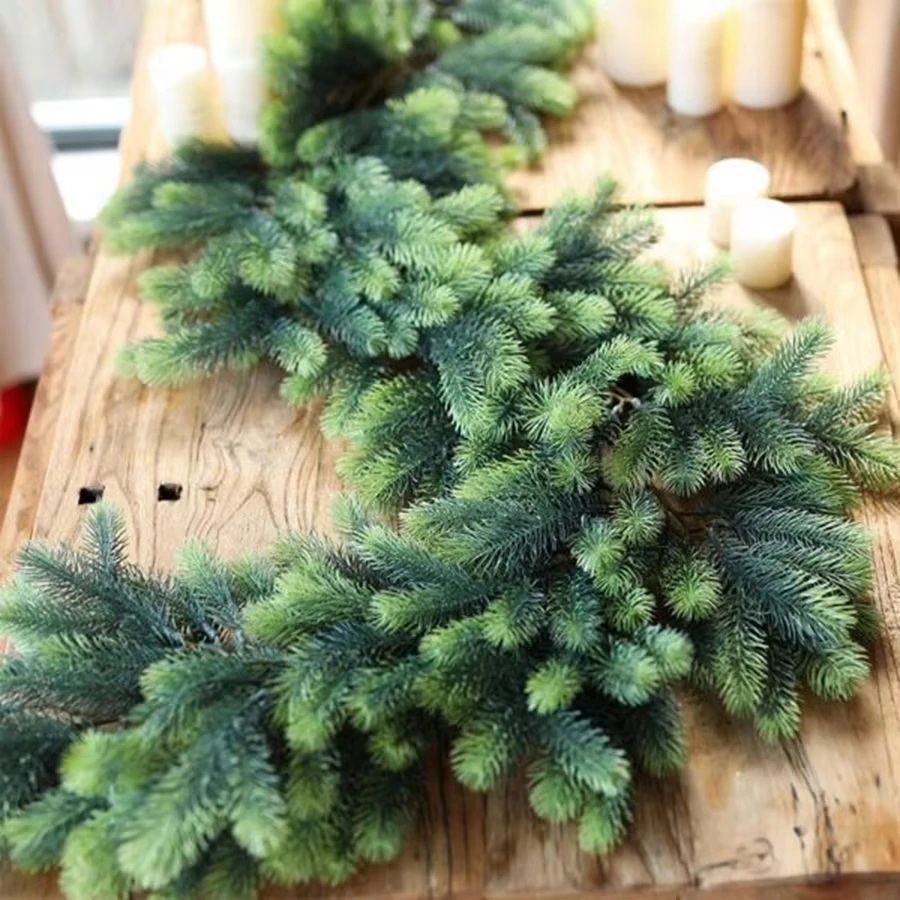 Artificial Green Plants rattan Christmas tree New Year Wedding Wreaths Home Room Outdoor Yard Wall Door Decora Pine Tree Rattan - Image 3