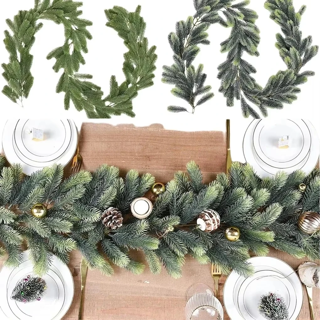 Artificial Green Plants rattan Christmas tree New Year Wedding Wreaths Home Room Outdoor Yard Wall Door Decora Pine Tree Rattan - Image 5