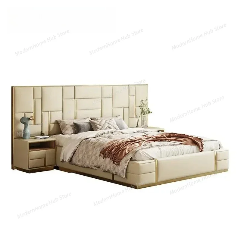 As a Bed King Size Luxury Bedroom Furniture Set Wooden Headboard And Nightstands Lit Deux Place With Double Bed Side Table