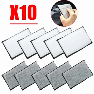Auto Soft Double Side Microfiber Scrubbing Sponge Car Leather Cleaning Microfiber Towel Wax Sponge Auto Detailing Tools
