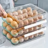 Automatic Slide Eggs Storage Box Plastic Eggs Holder Basket Container Dispenser Organizer Closet For Fridge Kitchen