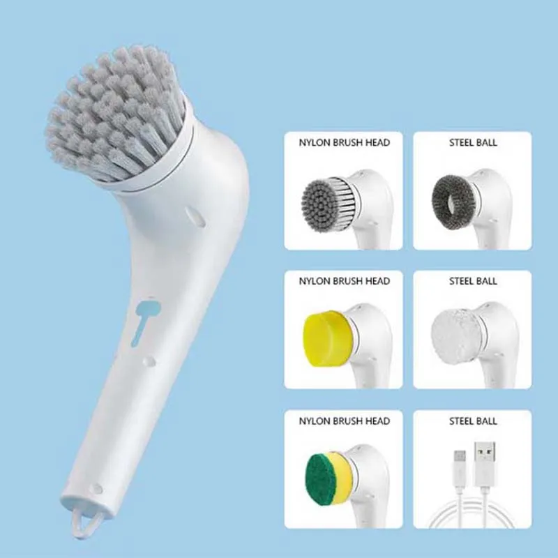Automatic Spin Scrubber Wireless Usb Rechargeable Kitchen Bathtub Tile Cleaning Dishwashing Brush Electric Cleaning Brush - Image 2