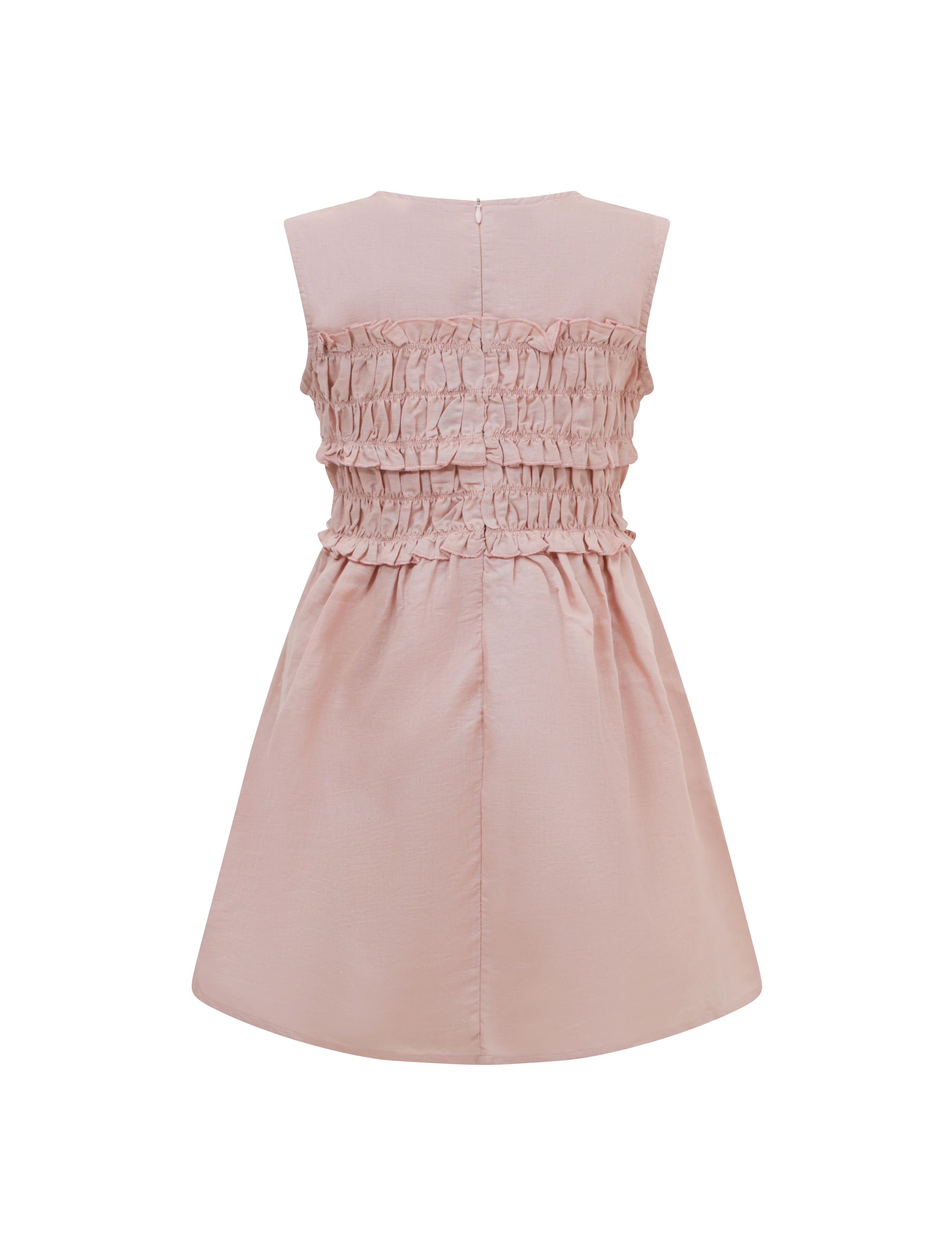 BALOU Kids Linen Dress with Shirring - Image 2