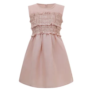 BALOU Kids Linen Dress with Shirring