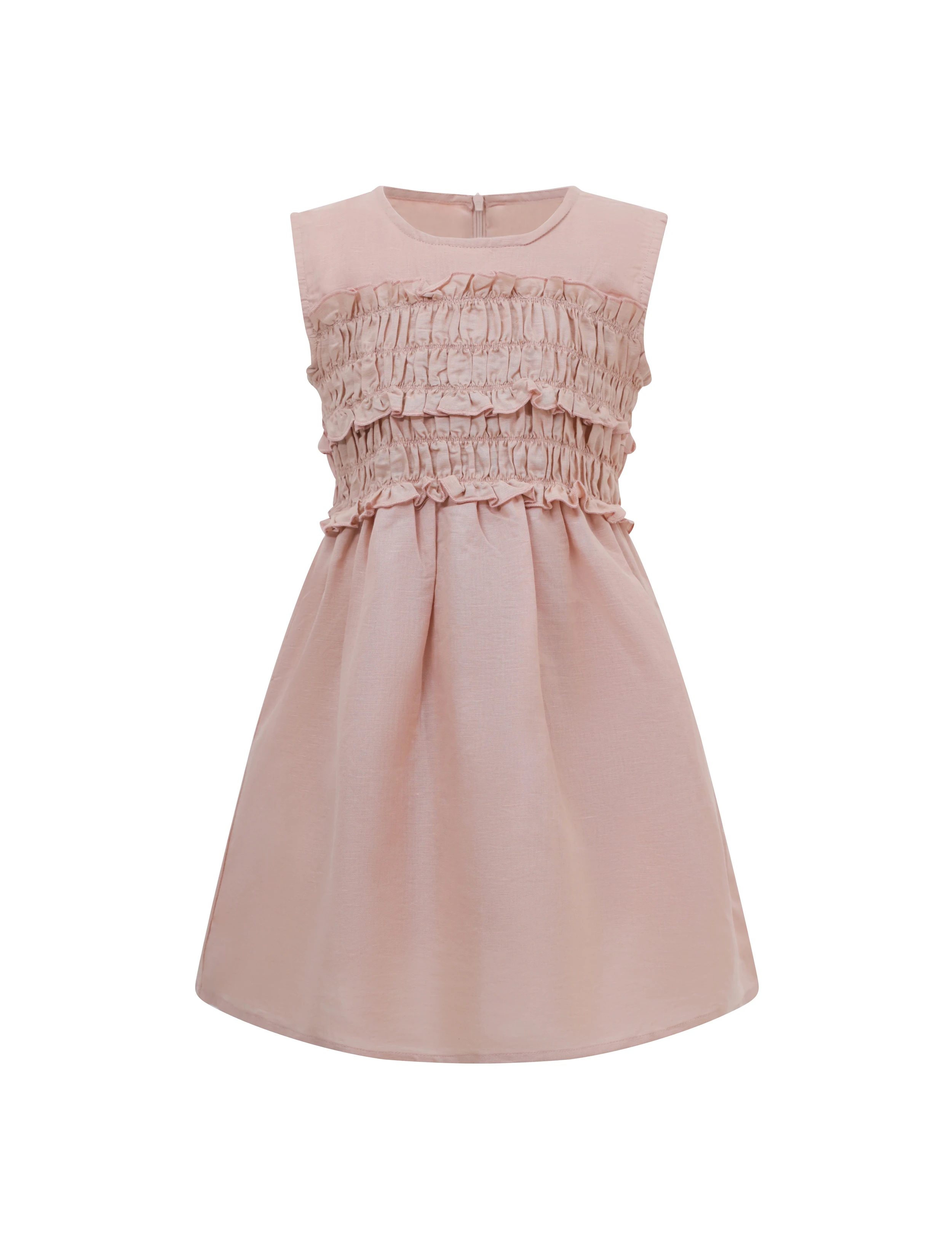 BALOU Kids Linen Dress with Shirring