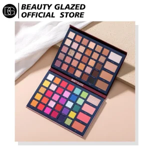 BEAUTY GLAZED 68 Colors Eye Shadow Palette Mix & Match Waterproof Shimmer Highlighter Blush Contour Eyeshadow Makeup Palette