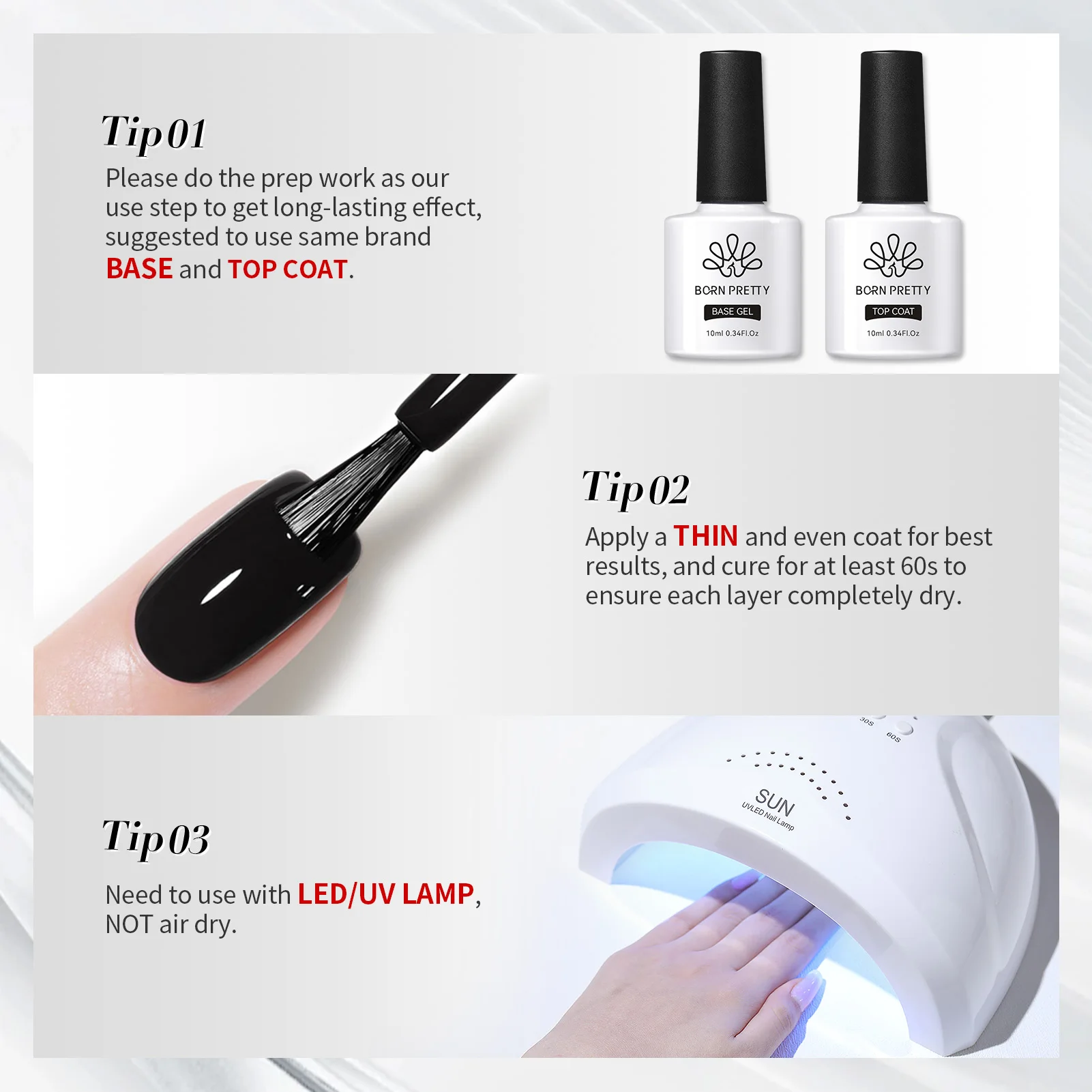 BORN PRETTY 10ml Gel Nail Polish Gel 130 Colors Semi Permanent Solid Nail Gel Varnish Soak Off UV Gel for Base Top Coat - Image 6