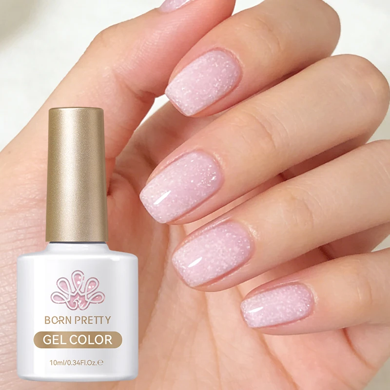 BORN PRETTY 10ml Snow Glitter Gel Nail Polish Pink Milky White Jelly Sequins Semi Permanent Nails Art Design Varnish Manicure - Image 3