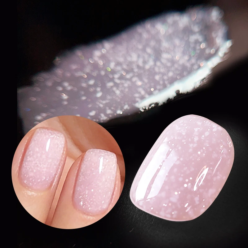 BORN PRETTY 10ml Snow Glitter Gel Nail Polish Pink Milky White Jelly Sequins Semi Permanent Nails Art Design Varnish Manicure - Image 5