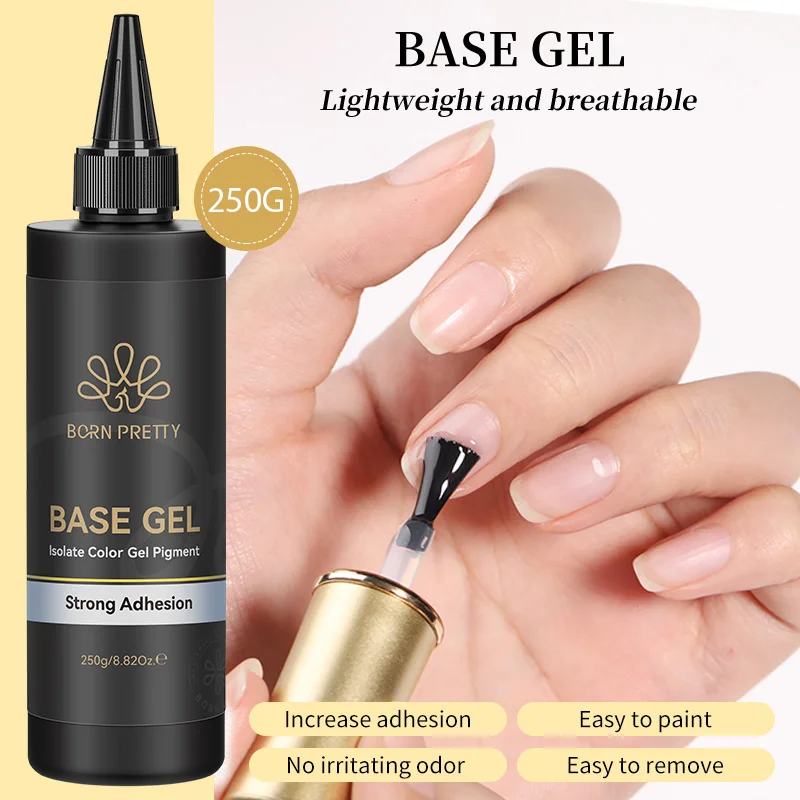 BORN PRETTY 250g Super Top Coat Base Gel Soak off UV LED Drying Long Lasting Semi Permanent Jelly Nude Pink Gel Nail Polish - Image 3