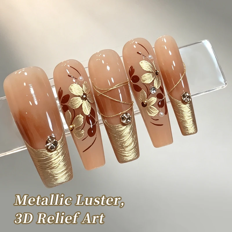 BORN PRETTY 5ml Gold Silver 3D Metal Nail Gel Polish Carving Plaster Texture Embossed Nail Gel Metal for DIY Manicure Art - Image 6