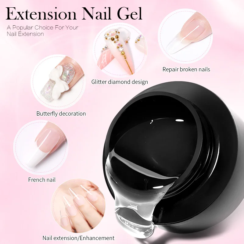 BORN PRETTY 60/30ml Hard Jelly Extension Nail Gel Polish French Nails Nude Pink White Clear Nail Supplies Gel for extension - Image 4