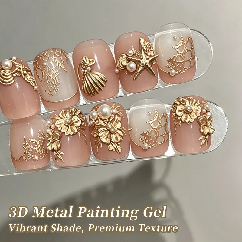 BORN PRETTY Gold Silver Metallic Painting Gel Polish 5ml 3D Metal Liner Super Bright Metal Effect Drawing Stripe UV Gel Varnis - Image 2