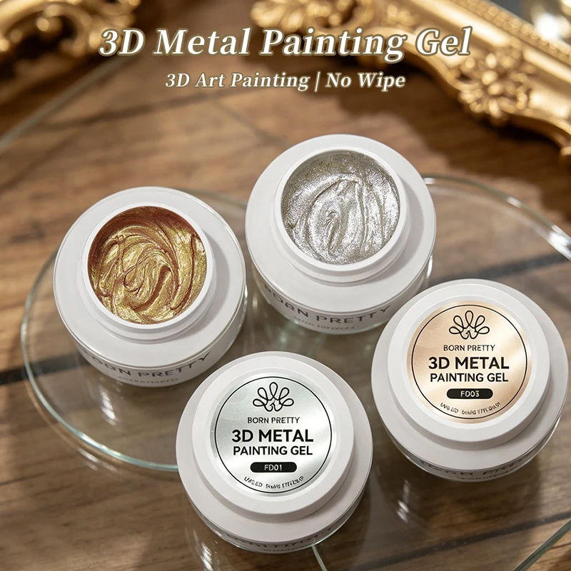BORN PRETTY Gold Silver Metallic Painting Gel Polish 5ml 3D Metal Liner Super Bright Metal Effect Drawing Stripe UV Gel Varnis - Image 4