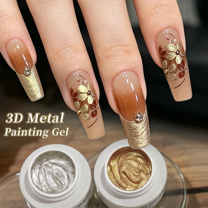 BORN PRETTY Gold Silver Metallic Painting Gel Polish 5ml 3D Metal Liner Super Bright Metal Effect Drawing Stripe UV Gel Varnis - Image 5