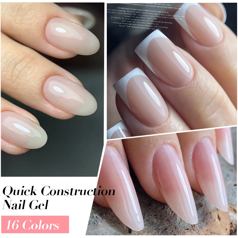 BORN PRETTY Nude Pink Quick Construction Nail Gel Nail Polish 10ml Vernis Semi Permanent Milky White Clear Extension Hard Gel - Image 4