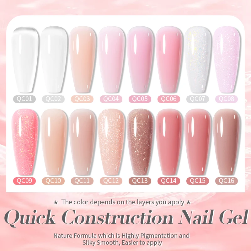 BORN PRETTY Nude Pink Quick Construction Nail Gel Nail Polish 10ml Vernis Semi Permanent Milky White Clear Extension Hard Gel - Image 6