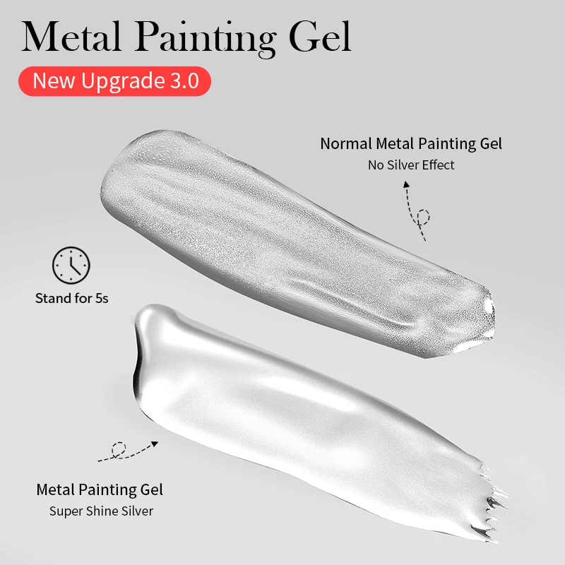 BORN PRETTY Silver Metal Effect Line Flower Drawing Gel Soak Off Transparent Colors 5g Painting Gel Polish UV Nail Art Gel Varni - Image 6