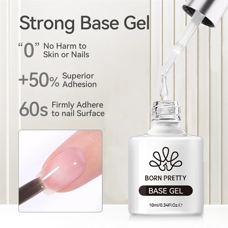 BORN PRETTY Super Top Coat and Base Gel Nail Polish for Gel Polish Semi-permanent Varnish Rubber Top Coat 10ml Nail Supplies - Image 3