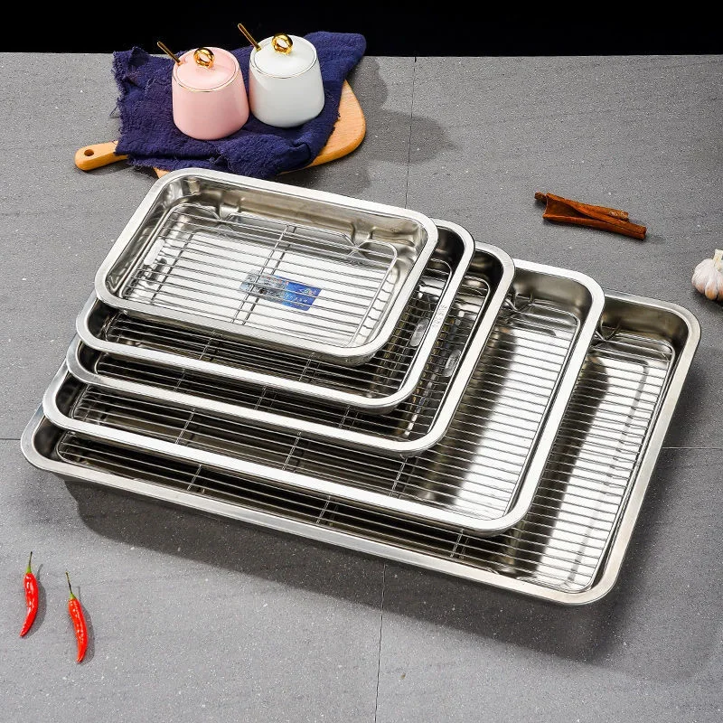 Baking Tray with Removable Cooling Rack Set Stainless Steel Baking Pan Sheet Non Toxic , Used for Oven, BBQ Tray Dishwasher Safe - Image 5