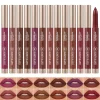 Beauty Glazed 12 Color Lipstick,Long Stay Automatic Lip Crayon, No Smudge,Long Wear, Makes The Three-Dimensional Lip Styling