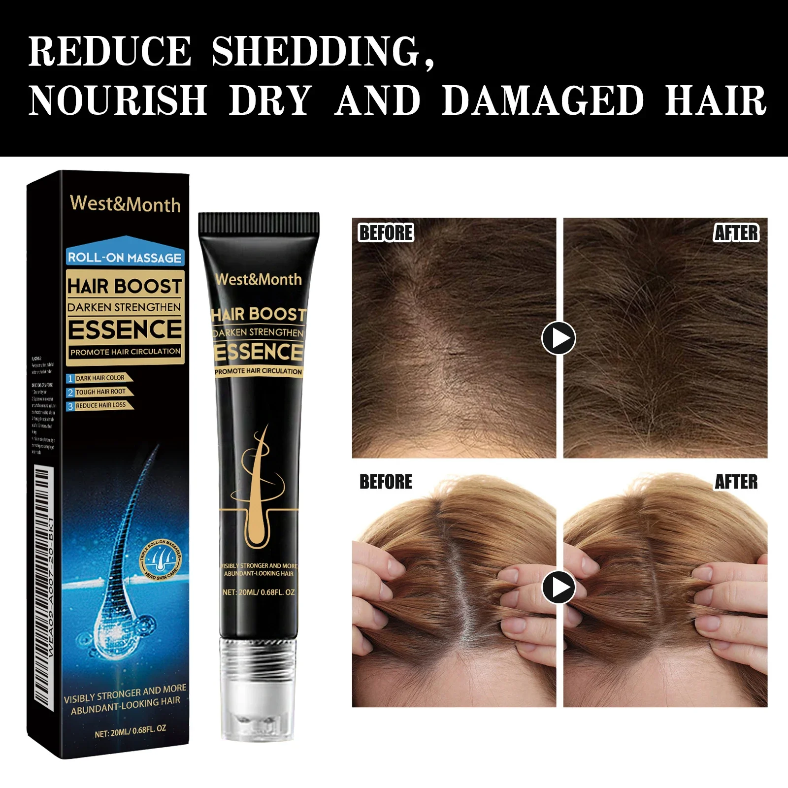 Biotin Fast Hair Growth Strengthening Hair Roots Care Scalp Massage Treatments Anti Hair Loss Effective Grow Thicker Hair Serum - Image 3