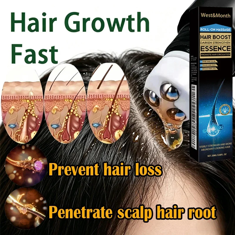Biotin Fast Hair Growth Strengthening Hair Roots Care Scalp Massage Treatments Anti Hair Loss Effective Grow Thicker Hair Serum