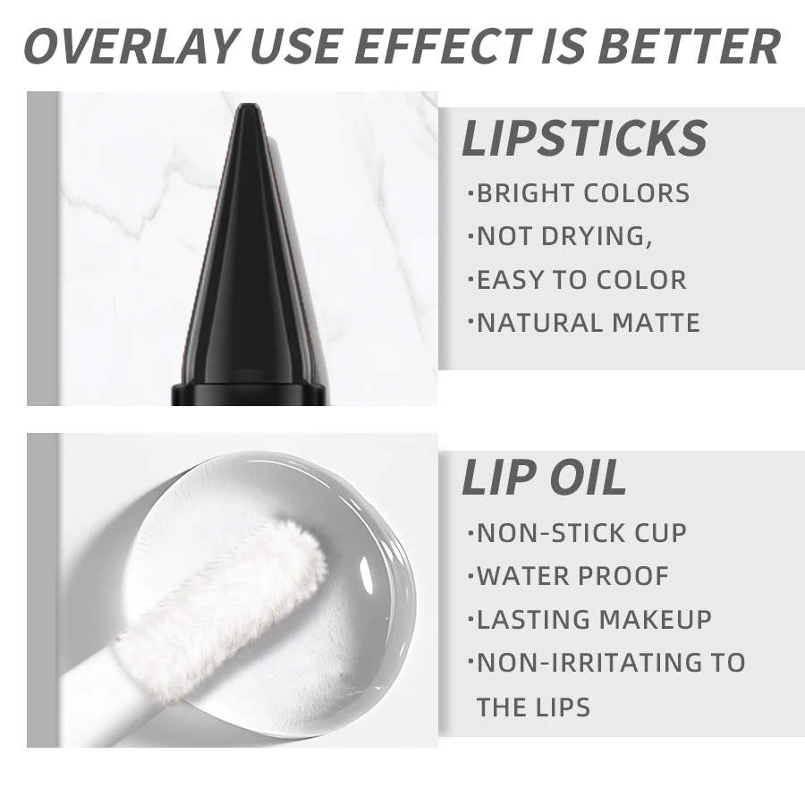Black Matte 2 In 1 Double Head Lipstick Lip Coat Set Waterproof Coat 24HR Korean Makeup Gifts High Pigment Lip Tint Plumper - Image 2