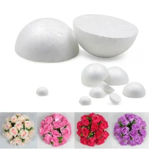 Blank Half Round Polystyrene Foam Ball For DIY Wedding Party Christmas Decor White Decorative Flower Ball 15cm/18cm/20cm/25cm