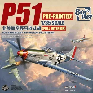 Border Model BF-015 P-51D Mustang Fighter Full Interior Pre-Painted Plastic Model Kit 1/35