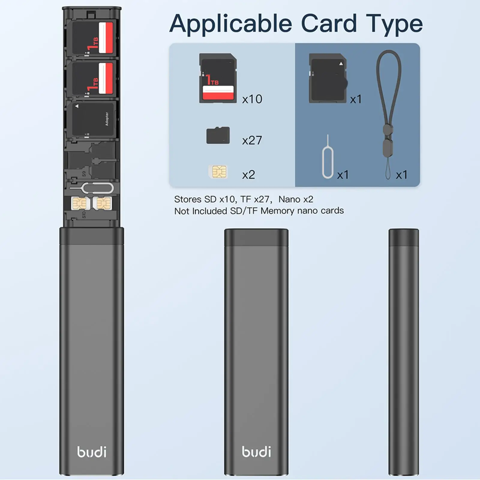 BoxBUDI up Design 30slot Large-capacity Memory Card Box Anti-pressure And Shock-proof Card Storage Wallet Portable Anti-loss - Image 3