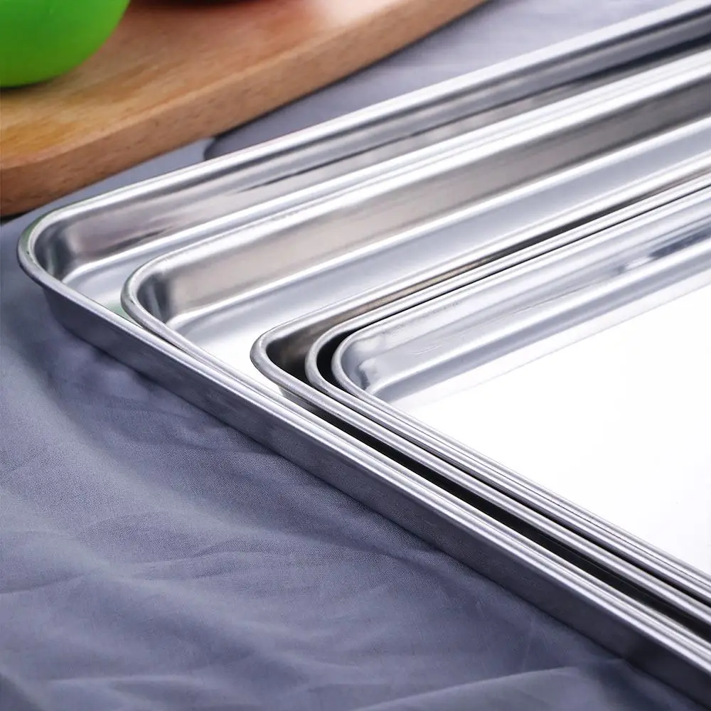 Bread For Toaster Oven Sturdy Rectangle Fruit Plate Stainless Steel Baking Tray Cake Dish Loaf Pan Cookie Sheets - Image 3