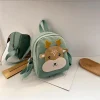 Breathable Canvas Kid Backpack Fashion Color Deer Print Kindergarten Bag Cute Shape Lightweight Canvas Schoolbag Gift
