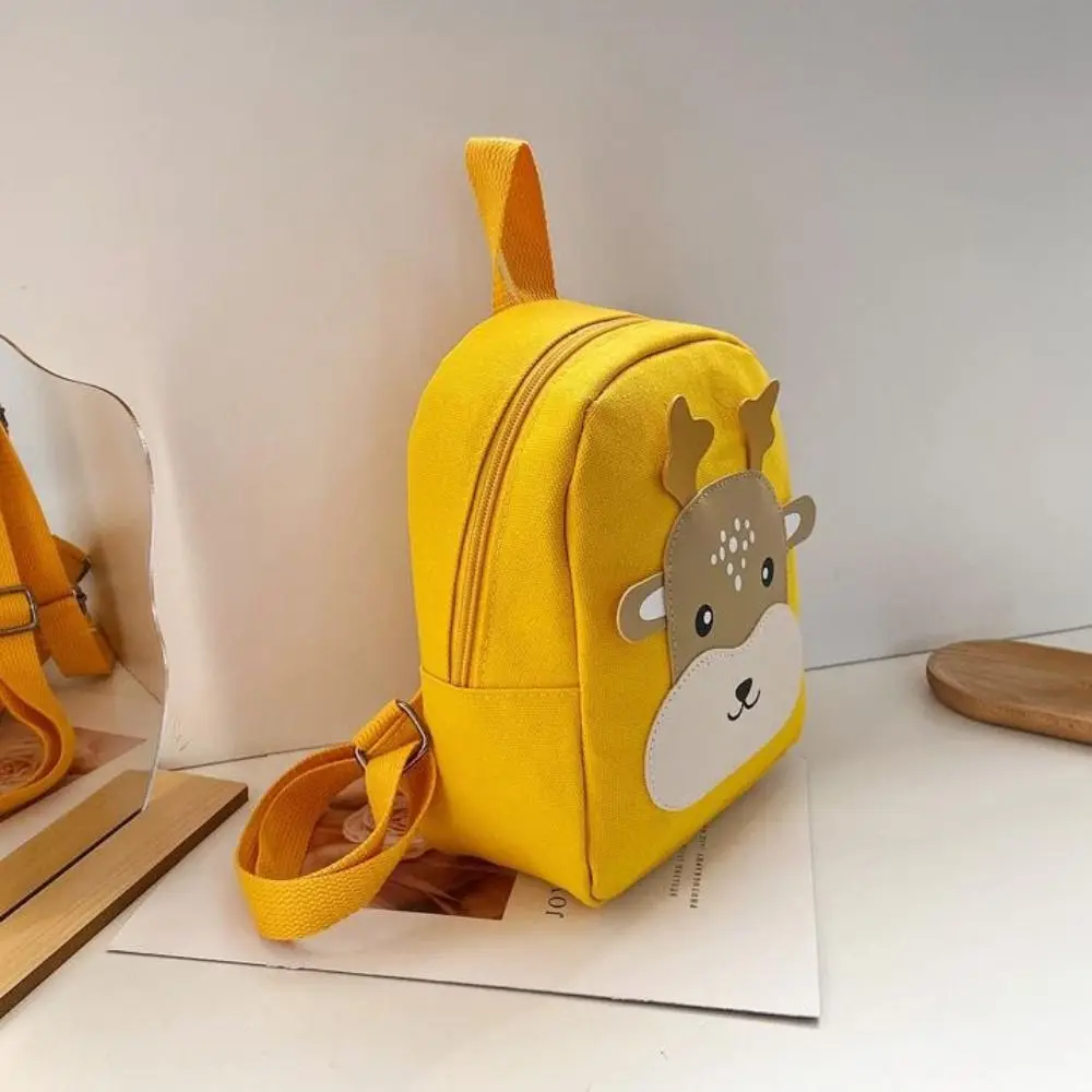 Breathable Canvas Kid Backpack Fashion Color Deer Print Kindergarten Bag Cute Shape Lightweight Canvas Schoolbag Gift - Image 4