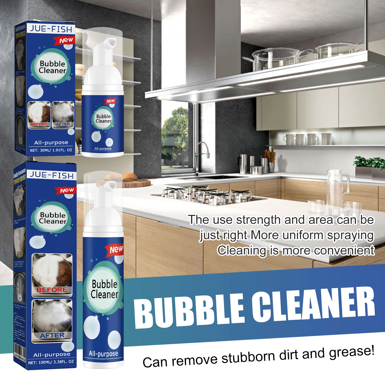 Bubble Cleaner Spray for Kitchen Deep Removing Heavy Oil Stains Effectively Cleaning Cookware Surface Household Cleaning Mousse