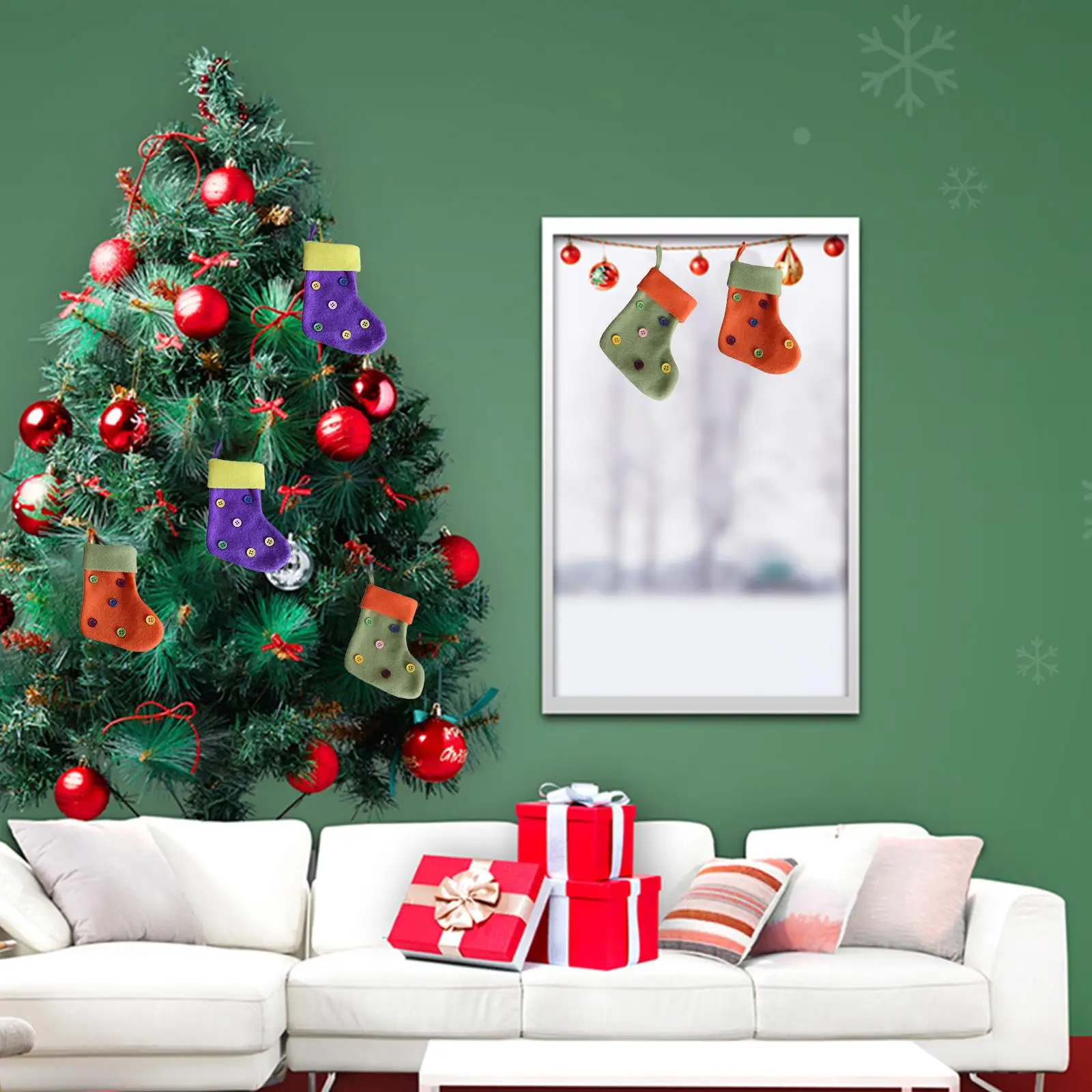 Buttons Christmas Stockings Hanging Bags 6pcs Christmas Stocking Sock Santa Candy Tree Hanging Add Festive Buttons Christmas Stockings Hanging Bags 6pcs Christmas Stocking Sock Santa Candy Tree Hanging Add Festive