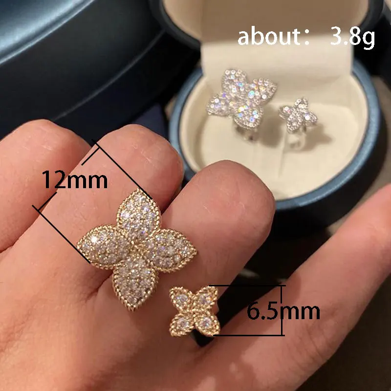 CAOSHI Chic Aesthetic Flower Opening Ring for Female Daily Party Accessories with Bright Zirconia Stylish Women Wedding Jewelry - Image 6