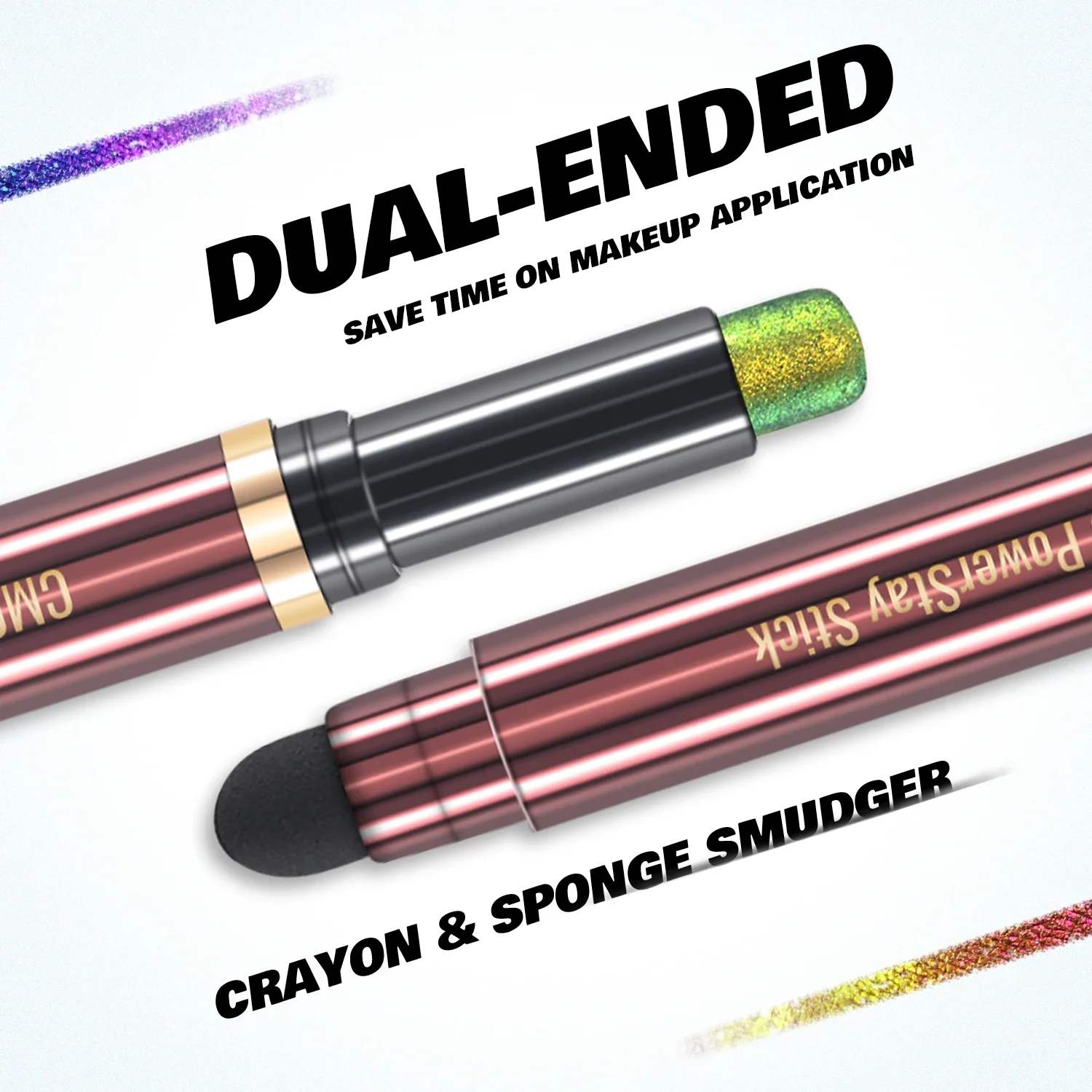 CHARMACY New Multichrome Eyeshadow Stick with Sponge Waterproof Long Lasting Glitter Eye Professional Maquillaje for Women - Image 5