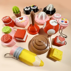 Calming Keychain Keys Finger Button Anti-stress Toys Pencil Game Controller UFO Funny Decompression Gifts for Children Adults