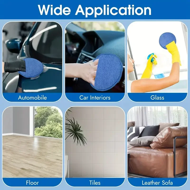 Car Detailing Applicator Pads Car Care Waxing Polish Sponges Soft Microfiber Round Pocket Foam Sponges Car Cleaning Tools - Image 3
