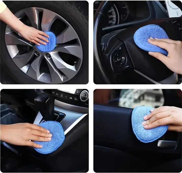 Car Detailing Applicator Pads Car Care Waxing Polish Sponges Soft Microfiber Round Pocket Foam Sponges Car Cleaning Tools - Image 6