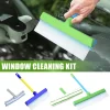 Car Mop Cleaning Tools Window Cleaning Kit Glass Cleaning Tools With Silicone Squeegee & Microfiber Scrubber