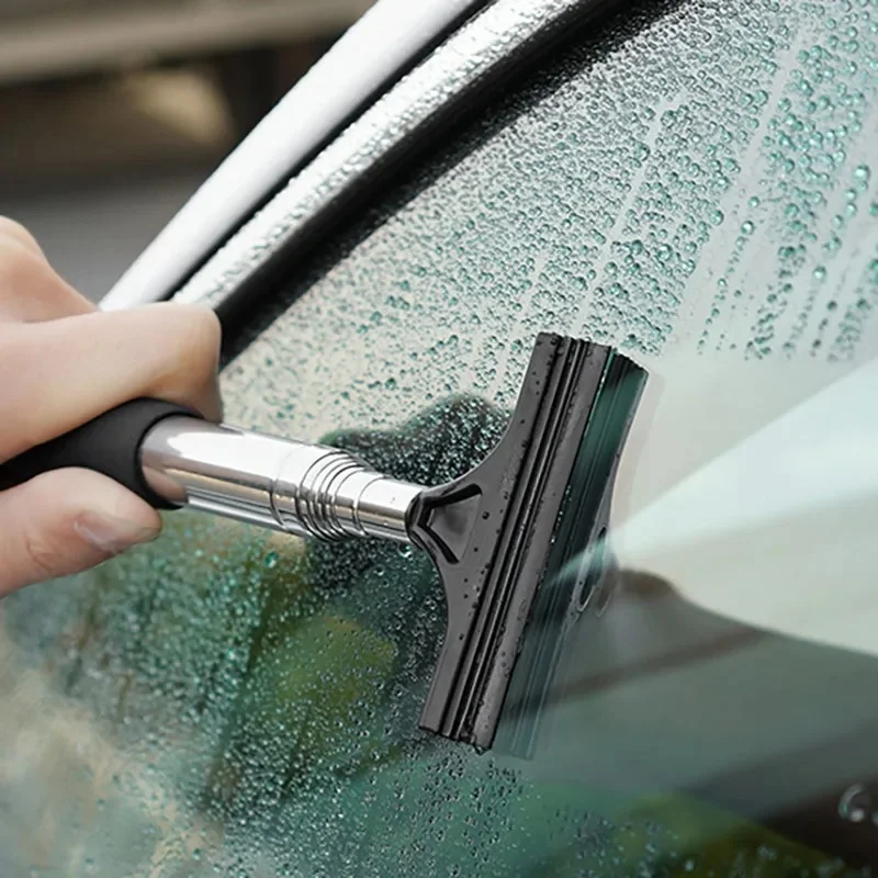 Car Rearview Mirror Wiper Cleaning Tool Auto Glass Mist Cleaner Scraper Car Accessories Handle Telescopic Window Cleaning Brush - Image 3