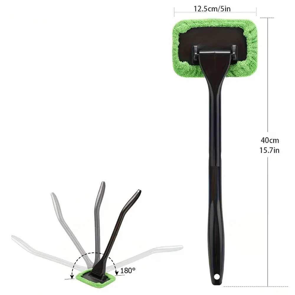 Car Window Cleaner Brush Kit with Long Handle Interior Windshield Auto Glass Wiper Cleaning Wash Tool for Vehicle Accessories - Image 2