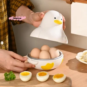 Cartoon Duck Shape Microwave Egg Steamer 1/4 Egg Boiler Cooker for Quick Hard Or Soft Boiled Easy Kitchen Cooking Accessory