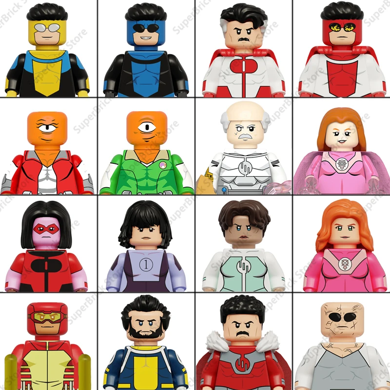 Cartoon Invincible Mark Mini Action Figures Building Block Set - Educational Puzzle Toy Bricks Collectible Dolls for Kids Gifts