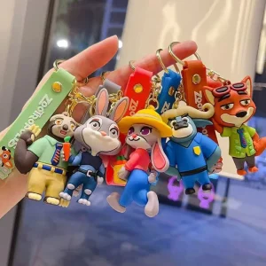 Cartoon Zootopia Cute Keychain Anime Movie Judy Hopps Officer Nick Keychain Bag Christmas Stocking Fillers Birthday Party Gifts
