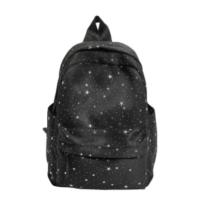 Casual Print Star Backpack Large Capacity Lightweight Nylon Backpack Shoulder Bag Korean Style Students School Bag Daily