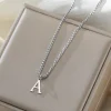 Cazador A-Z Initial Letter Box Chain Necklace for Men Stainless Steel Alphabet Pendant Man Chains Punk Jewelry Gift 2026
